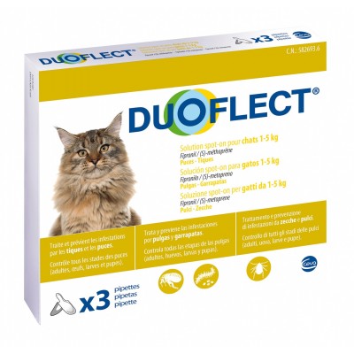 Pipette Anti-Parasites 'Solution Spot-On Chat' | Duoflect - 1-5 kg