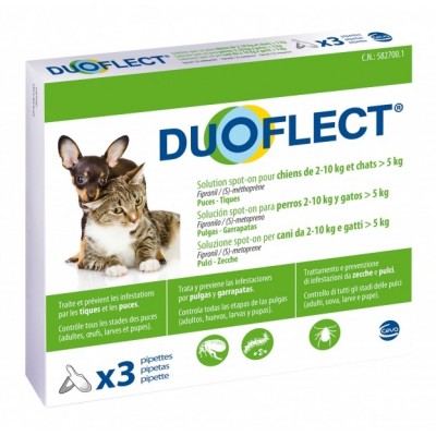 Pipette Anti-Parasites 'Solution Spot-On Chien & Chat' | Duoflect - 5-10 kg