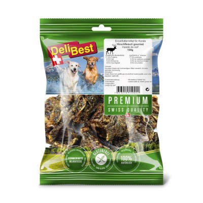 Steaks de Cerf Gourmet pour Chien - DeliBest Premium - Sachet de 150 g