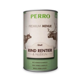 Pâtée Chien 'Premium Menu Adult Bœuf, Renne & Nouilles | Perro Pâtée Chien 'Premium Menu Adult Bœuf, Renne & Nouilles | Perro - Boîte de 410 g