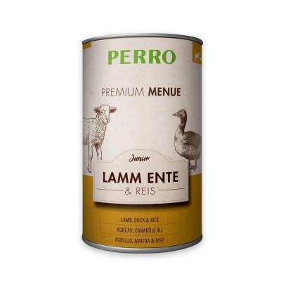 Pâtée Chien 'Premium Menu Junior Agneau, Canard & Riz' | Perro - Boîte de 410 g