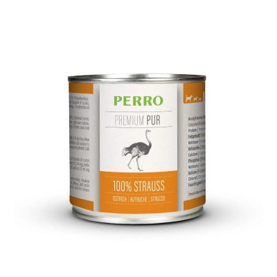 Pâtée Chien 'Premium Pur Autruche' | Perro - Boîte de 200 g